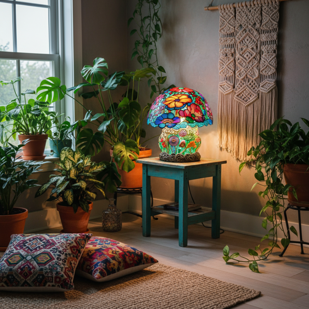 Lampada Artigianale – Frosted Mushroom Lamp